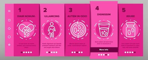 Probiotic Bacteria Onboarding Icons Set Vector