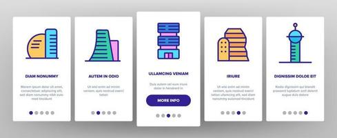 City Modern Building Onboarding Icons Set Vector