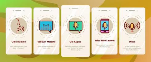 Voice Control Command Onboarding Icons Set Vector
