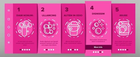 Soap Bubbles And Foam Onboarding Icons Set Vector