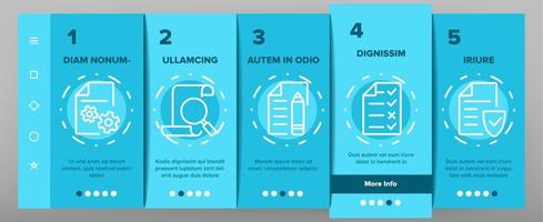 Audit Finance Report Onboarding Icons Set Vector