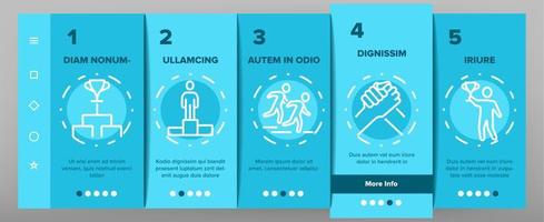 Contest Sport Activity Onboarding Icons Set Vector