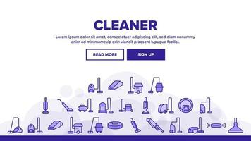 Vacuum Cleaner Device Landing Header Vector