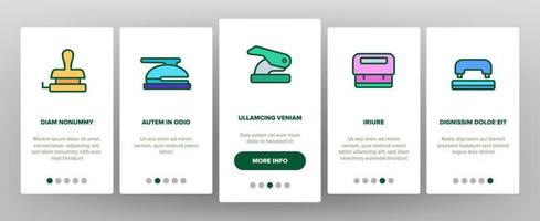 Hole Puncher Tool Onboarding Icons Set Vector