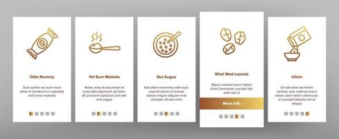 Oatmeal Healthy Food Onboarding Icons Set Vector