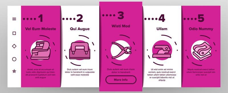 Hole Puncher Tool Onboarding Icons Set Vector