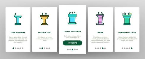 Podium Speaker Tool Onboarding Icons Set Vector