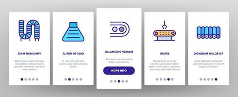 Conveyor Factory Tool Onboarding Icons Set Vector