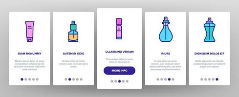 Fragrance Bottles Onboarding Icons Set Vector