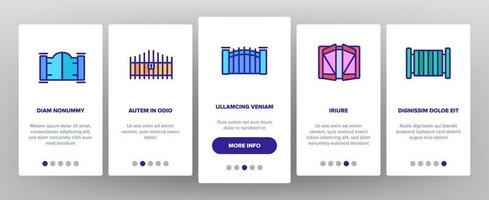 Gate Entrance Tool Onboarding Icons Set Vector