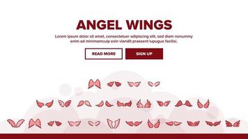 Angel Wings Flying Landing Header Vector