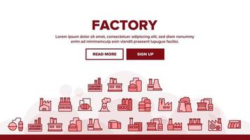 Factory Industrial Landing Header Vector