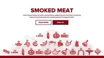 Smoked Meat Barbecue Landing Header Vector