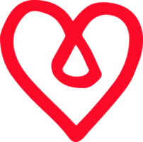 Hand drawn heart icon sign design png