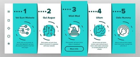 Data Analysis Analytic Onboarding Icons Set Vector
