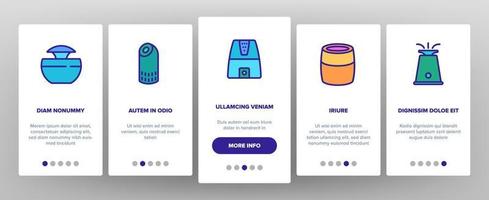 Air Filter And Airflow Onboarding Icons Set Vector