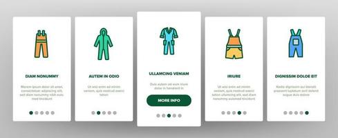 Overalls Worker Protect Clothes Icons Set Vector