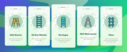 Ladder And Staircase Onboarding Icons Set Vector