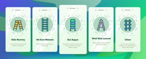 Ladder And Staircase Onboarding Icons Set Vector