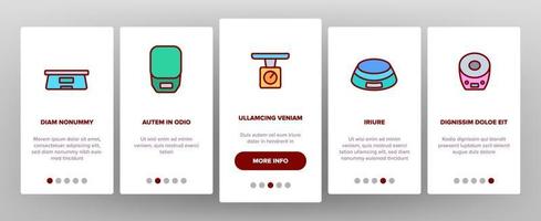 Scales Measuring Tool Onboarding Icons Set Vector