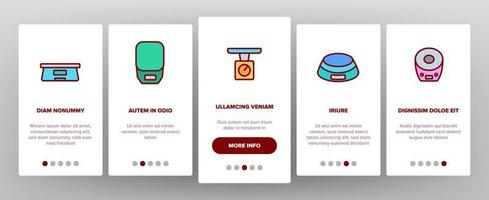 Scales Measuring Tool Onboarding Icons Set Vector