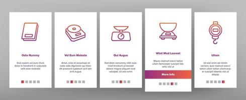 Scales Measuring Tool Onboarding Icons Set Vector