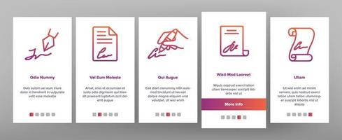 Signature Signing Onboarding Icons Set Vector