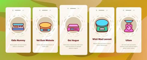 Scales Measuring Tool Onboarding Icons Set Vector