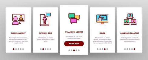 Webinar Education Onboarding Icons Set Vector