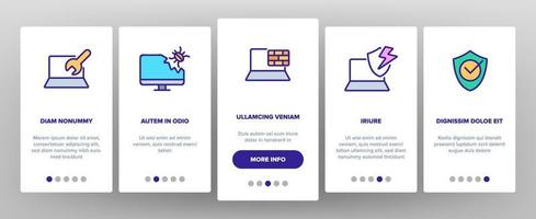 Antivirus Program Onboarding Icons Set Vector