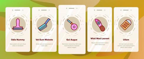 Slicer Kitchenware Onboarding Icons Set Vector