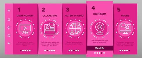 Webinar Education Onboarding Icons Set Vector