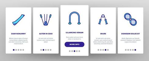 Exercise Band Tools Onboarding Icons Set Vector