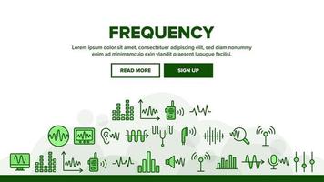 Frequency Pulse Wave Landing Header Vector