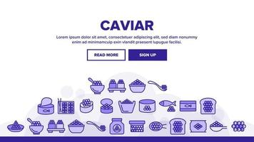 Caviar Tasty Seafood Landing Header Vector
