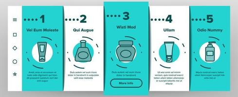 Moisturizer Cream Onboarding Icons Set Vector