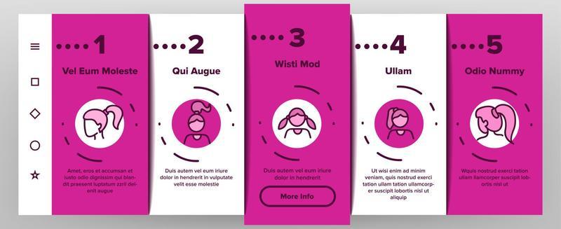 Hair Scrunchies Bands Onboarding Icons Set Vector