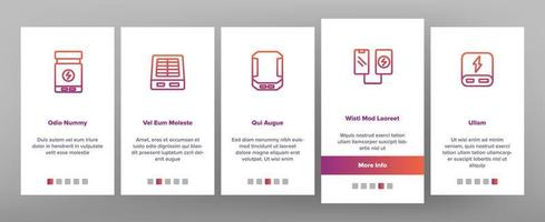 conjunto de iconos de incorporación de dispositivo de banco de energía vector