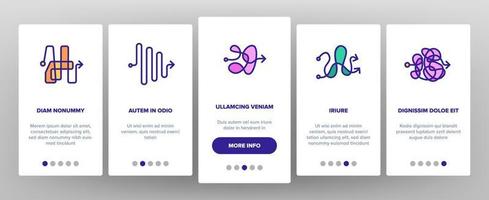 Chaos Arrow Movement Onboarding Icons Set Vector