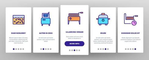 Fryer Electronic Tool Onboarding Icons Set Vector