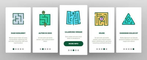 Maze Puzzle Different Onboarding Icons Set Vector