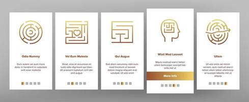 Maze Puzzle Different Onboarding Icons Set Vector