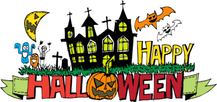 gelukkig halloween-pictogramthema en halloween-achtergrondteken png