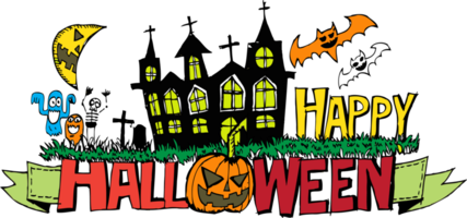 Happy Halloween icon theme and halloween background sign png