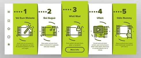 Video File Editing Onboarding Icons Set Vector