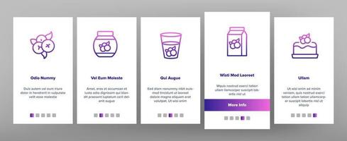 Blueberry Berry Food Onboarding Icons Set Vector