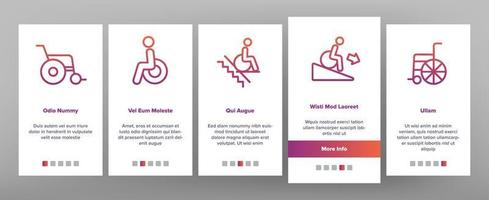 Wheelchair For Invalid Onboarding Icons Set Vector