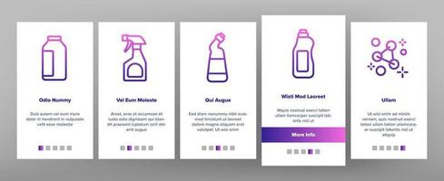 Detergent Cleaning Onboarding Icons Set Vector