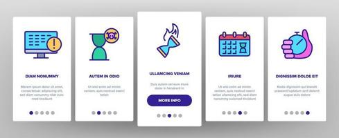 Deadline Time Over Onboarding Icons Set Vector