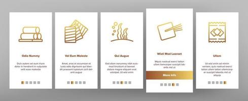 Nori Seaweed Asia Food Onboarding Icons Set Vector